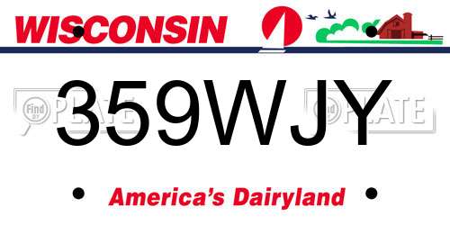 359WJY Wisconsin License Plate