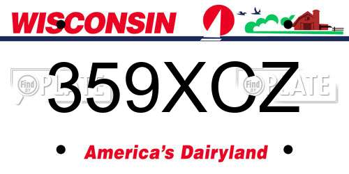 359XCZ Wisconsin License Plate