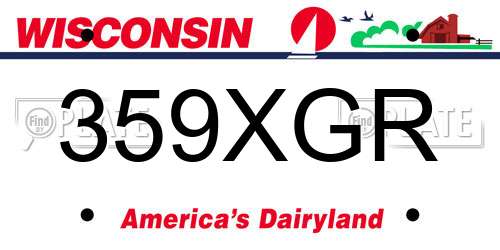 359XGR Wisconsin License Plate