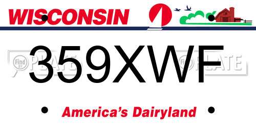 359XWF Wisconsin License Plate