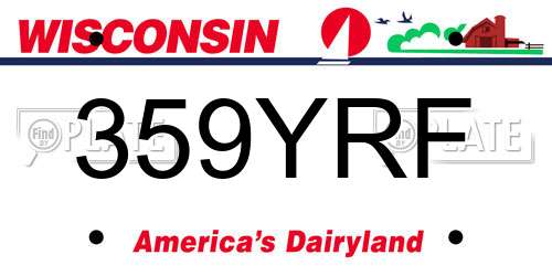 359YRF Wisconsin License Plate