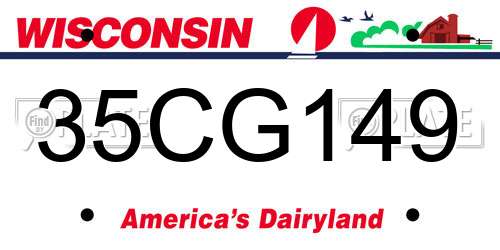 35CG149 Wisconsin License Plate