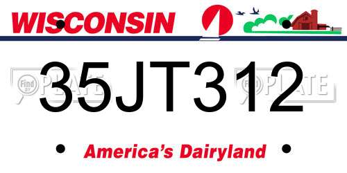 35JT312 Wisconsin License Plate