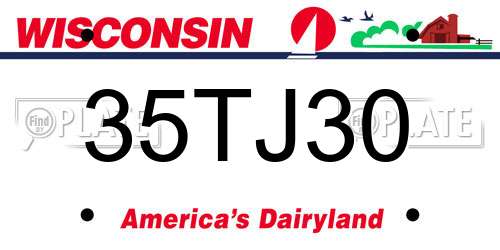 35TJ30 Wisconsin License Plate