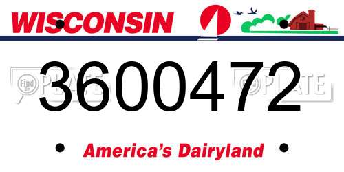 3600472 Wisconsin License Plate