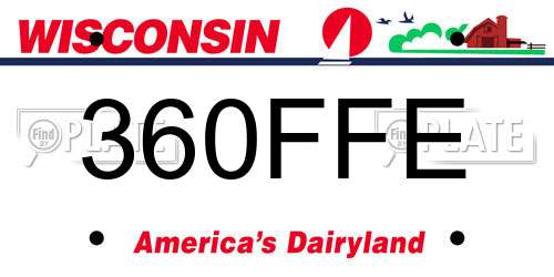 360FFE Wisconsin License Plate