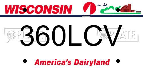 360LCV Wisconsin License Plate