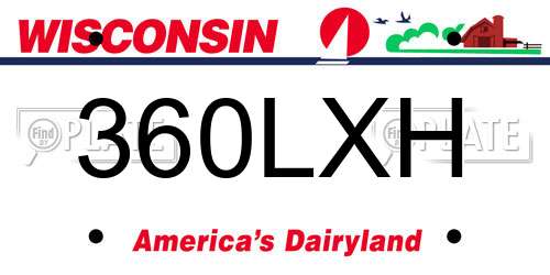 360LXH Wisconsin License Plate