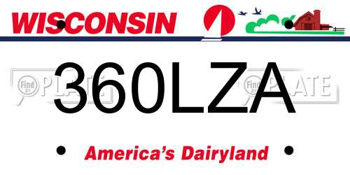 360LZA Wisconsin License Plate