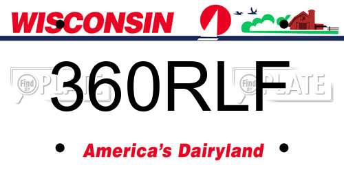360RLF Wisconsin License Plate
