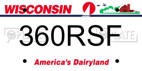 360RSF Wisconsin License Plate