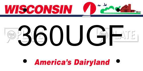 360UGF Wisconsin License Plate