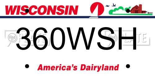 360WSH Wisconsin License Plate