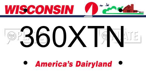 360XTN Wisconsin License Plate