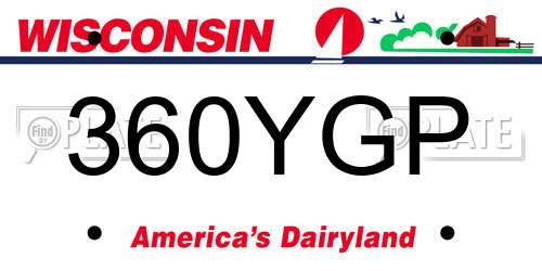 360YGP Wisconsin License Plate