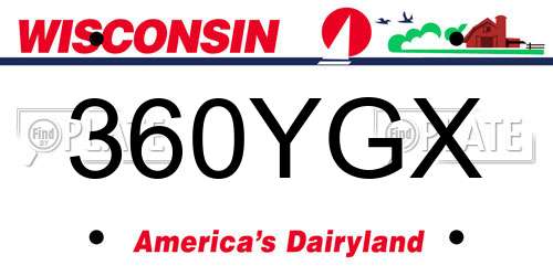 360YGX Wisconsin License Plate