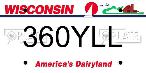 360YLL Wisconsin License Plate