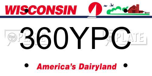 360YPC Wisconsin License Plate