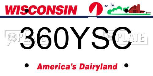 360YSC Wisconsin License Plate
