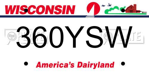 360YSW Wisconsin License Plate