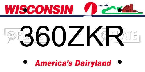 360ZKR Wisconsin License Plate