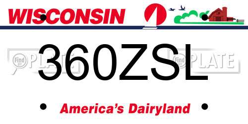 360ZSL Wisconsin License Plate