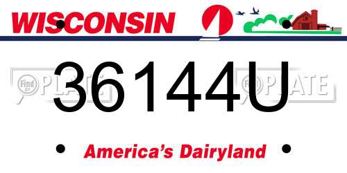 36144U Wisconsin License Plate