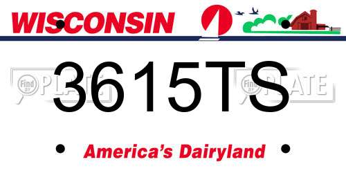 3615TS Wisconsin License Plate