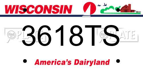 3618TS Wisconsin License Plate