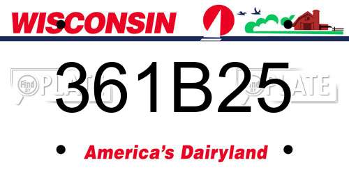 361B25 Wisconsin License Plate