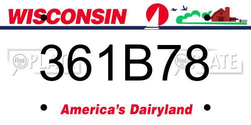 361B78 Wisconsin License Plate