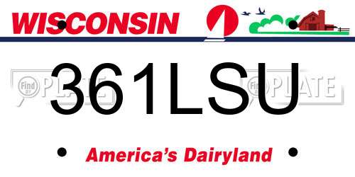 361LSU Wisconsin License Plate