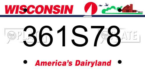 361S78 Wisconsin License Plate
