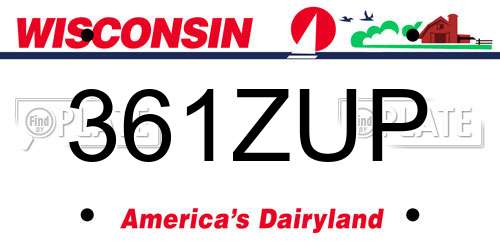 361ZUP Wisconsin License Plate