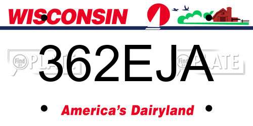 362EJA Wisconsin License Plate