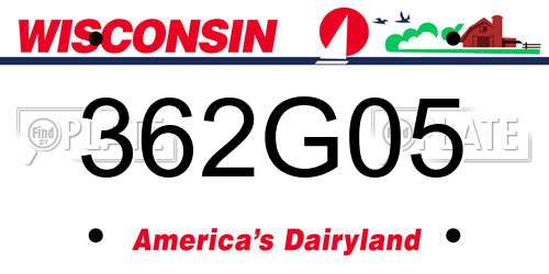 362G05 Wisconsin License Plate