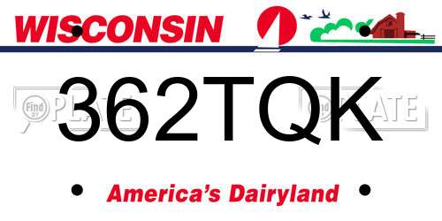 362TQK Wisconsin License Plate