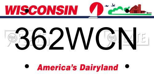 362WCN Wisconsin License Plate