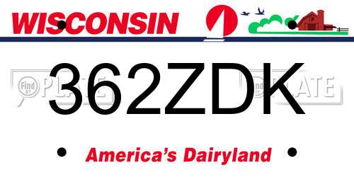 362ZDK Wisconsin License Plate