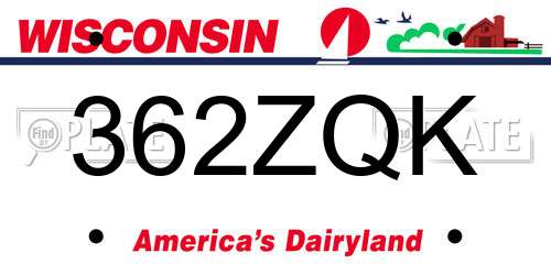 362ZQK Wisconsin License Plate