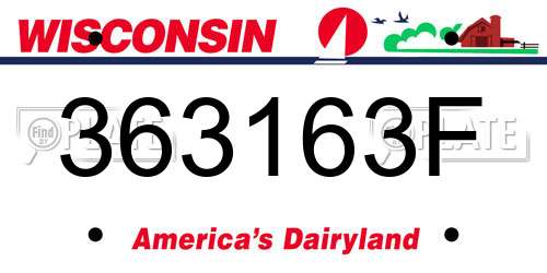 363163F Wisconsin License Plate