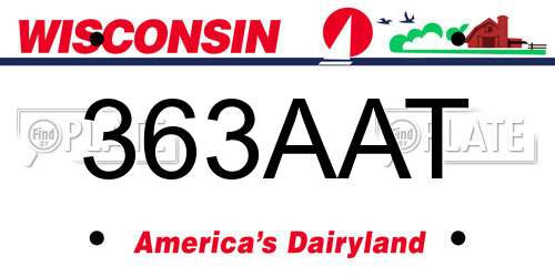 363AAT Wisconsin License Plate