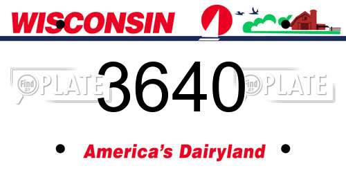 3640 Wisconsin License Plate