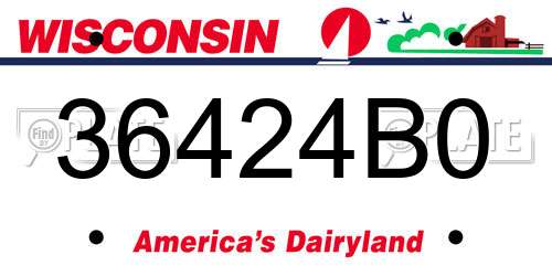36424B0 Wisconsin License Plate