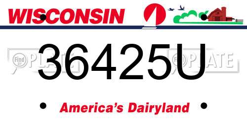 36425U Wisconsin License Plate