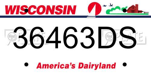 36463DS Wisconsin License Plate
