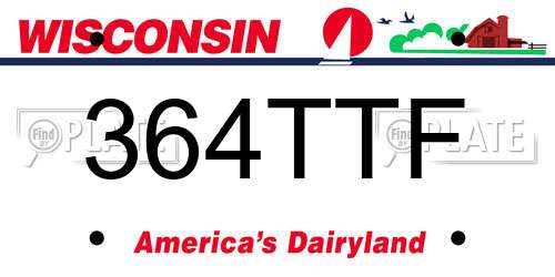 364TTF Wisconsin License Plate