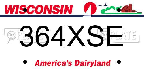 364XSE Wisconsin License Plate