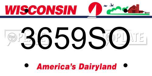 3659SO Wisconsin License Plate