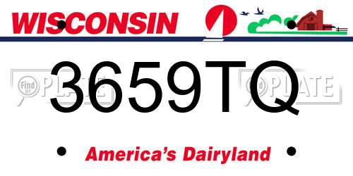 3659TQ Wisconsin License Plate